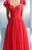 Beside Couture - CH1658 Butterfly Sleeves Evening Gown in Red