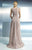 Beside Couture - CH1660 Jewel Neck Embroidered Gown in Pink