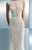 Beside Couture - CH1661 Jewel Neck Fitted Embroidered Gown in White