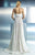 Beside Couture - CH1663 Fold Over Strapless Pleated Gown in White