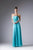 Cinderella Divine - CH529 Beaded Spaghetti Straps Chiffon A Line Gown In Blue and Green