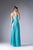Cinderella Divine - CH529 Beaded Spaghetti Straps Chiffon A Line Gown In Blue and Green