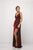 Cinderella Divine Draped Surplice Bodice Glitter Long Gown CH551 - 1 pc Blush In Size M Available
