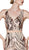 Cinderella Divine - CH552 Sequined Deep V-neck Trumpet Dress In Neutral