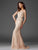 Clarisse Illusion Long Sleeve Embroidered Lace Gown - 1 pc Champagne In Size 12 Available In Neutral