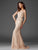 Clarisse Illusion Long Sleeve Embroidered Lace Gown - 1 pc Champagne In Size 12 Available In Neutral
