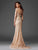 Clarisse Illusion Long Sleeve Embroidered Lace Gown - 1 pc Champagne In Size 12 Available In Neutral