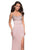 La Femme - 27274 Beaded Halter Sheath Satin Dress In Neutral
