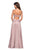 La Femme - 27293 Beaded Bodice Low Cutout Back Gown In Nude