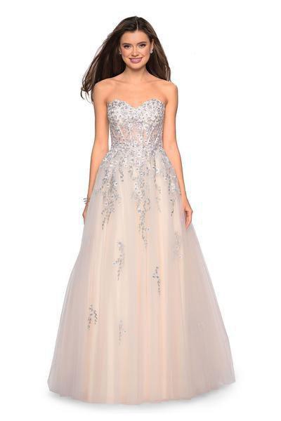 La Femme Gigi - 27592 Lace Applique Sweetheart Tulle Ballgown In Neutral