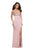 La Femme - 27274 Beaded Halter Sheath Satin Dress In Neutral
