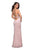 La Femme - 27274 Beaded Halter Sheath Satin Dress In Neutral