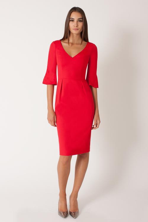BLACK HALO - ADRIENNE SHEATH DRESS IN CHIC RED