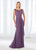 Cameron Blake - 118665 Beaded Faux Wrap Evening Dress In Purple