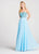 Ellie Wilde - EW118094 Crystallized Strapless Sweetheart Chiffon Gown In Blue