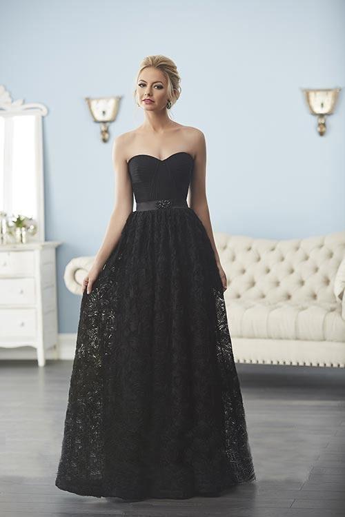 Christina Wu Elegance - 20237 Strapless Sweetheart Rosette Tulle Gown in Black