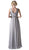 Cinderella Divine - 1001 Beaded Belt Sleeveless V Neck Chiffon Empire Waist Dress In Silver
