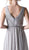Embellished Surplice Pleated V-neck A-line Dress