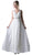 Cinderella Divine - Embellished Surplice Pleated V-neck A-line Dress in White