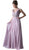 Cinderella Divine - Embellished Surplice Pleated V-neck A-line Dress in Pink