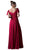 Embellished Ruched Wide V-neck A-line Dress
