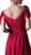 Embellished Ruched Wide V-neck A-line Dress