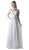 Cinderella Divine - Embellished Ruched Wide V-neck A-line Dress