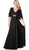 Cinderella Divine - Split Butterfly Sleeve Brooch Ornate Long Formal Gown
