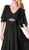 Split Butterfly Sleeve Brooch Ornate Long Formal Gown