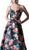 Floral Sweetheart Pleated Evening Gown