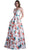 Cinderella Divine - Floral Sweetheart Pleated Evening Gown in White