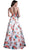Cinderella Divine - Floral Sweetheart Pleated Evening Gown in White