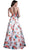 Floral Sweetheart Pleated Evening Gown
