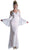 Cinderella Divine - Embellished Lace Long Bell Sleeve Sheath Dress in White