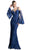 Embellished Lace Long Bell Sleeve Sheath Dress
