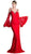 Cinderella Divine - Embellished Lace Long Bell Sleeve Sheath Dress in Red