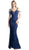Cinderella Divine - Embellished Strappy V-neck Lace Fitted Dress