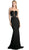 Cinderella Divine - 13162 Sheer Fitted Side Embellished Mermaid Gown