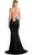 Cinderella Divine - 13162 Sheer Fitted Side Embellished Mermaid Gown