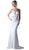 Cinderella Divine - 13162 Sheer Fitted Side Embellished Mermaid Gown