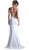 Cinderella Divine - 13162 Sheer Fitted Side Embellished Mermaid Gown