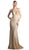 Cinderella Divine - Illusion Jewel Neck Shimmer Fabric Fitted Dress