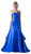 Cinderella Divine - 13355 Strapless Sweetheart Bodice Layered Trumpet Dress In Blue