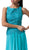 Cinderella Divine - Lace Bateau Neck Chiffon A-line Dress in Blue