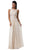 Cinderella Divine - Lace Bateau Neck Chiffon A-line Dress in Neutral