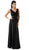 Sequin-Ornate Lace Peplum Detailed Long Formal Dress