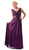 Cinderella Divine - 1455 Sequin-Ornate Lace Peplum Detailed Long Formal Dress in Purple