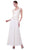 Cinderella Divine - 1455 Sequin-Ornate Lace Peplum Detailed Long Formal Dress in White