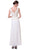 Cinderella Divine - 1455 Sequin-Ornate Lace Peplum Detailed Long Formal Dress in White