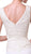 Cinderella Divine - 1455 Sequin-Ornate Lace Peplum Detailed Long Formal Dress in White